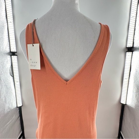 A new day womens dress size XL orange sherbet ribbed knit scrunched maxi - Picture 6 of 13
